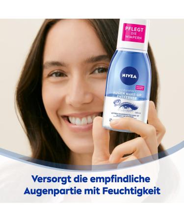 Nivea Double Effect Eye Make-Up Remover for Sensitive Skin - Waterproof Makeup Remover (125ml Pack of 4) - Gentle Facial Cleaner - Buy Online on GoSupps.com
