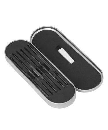 Earwax Remover Comfort Grip Ear Cleaning Kit Shiny Look for Home for Travel (Black)