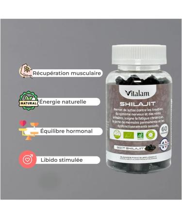 Gummies Shilajit Pur Bio Shilajit Himalaya Boost m tabolisme Libido et Energie Acide Fulvique Soutien Immunitaire pour hommes et femmes compl ment alimentaire 100% Naturel - Buy Online on GoSupps.com