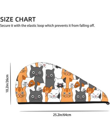 Funny Cats Hair Towel Wrap - Quick Drying Hair Turban with Button | Best Hair Drying Towel for Effortless Style - Buy Online on GoSupps.com