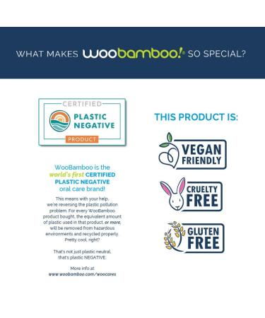 Woobamboo Bamboo Toothbrush Pack of 4 - Eco-Friendly Biodegradable Soft Bristles Slim Handle Vegan BPA Free - Buy Online on GoSupps.com