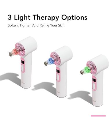 Fancii Clara Pore Cleaner Vacuum 4-in-1 Rechargeable Blackhead Remover - Exfoliation Tips, Suction Nozzles, Compress & Light Therapy - Buy Online on GoSupps.com