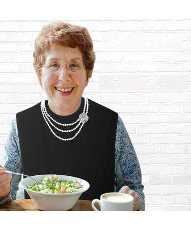 Waterproof Adult Bibs for Seniors | Reusable & Washable Clothing Protection | Black Sloppy Slack - Buy Online on GoSupps.com