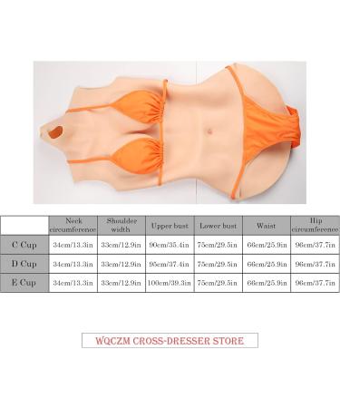 Buy WQCZM Crossdresser Silicone Bodysuit for Male to Female Transformation - C/E Cup Jumpsuit for Cosplay - Realistic Breast Shapes - Color 2 D Cup - Buy Online on GoSupps.com