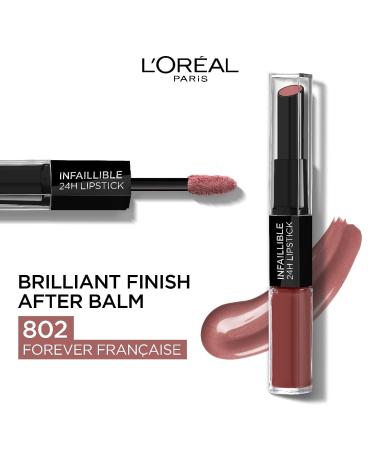L'Or al Paris Infaillible 2-Step Lipstick 802 Forever Francaise - 24-Hour Moisturizing Lip Care Balm 5ml | International Shipping Available - Buy Online on GoSupps.com