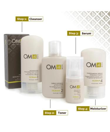 OM4 Normal Step 1 Face Wash - Antioxidant & Vitamin C Gel Cleanser for Men with Normal Skin Types - Microblended Bionutrient Formula - Buy Online on GoSupps.com