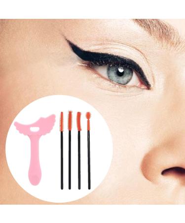 Silicone Mascara Stencil Stencil Template Silicone Applicator Shield Multi-Functional Makeup Aid Tool for Daily Use Dating Night Out Pink + Eyelash Brush - Buy Online on GoSupps.com