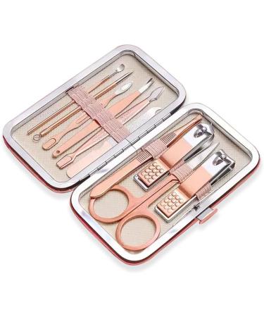 GZSYWZ Nail Clipper Set 10 Pcs Professional Nail Care Tools Stainless Steel With Button Box Pink Portable Manicure Nail Beauty Gift Set Travelling Multifunction - Buy Online on GoSupps.com
