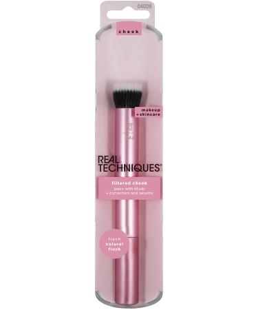 Real Techniques Filtered Cheek Makeup Brush for Face, For Powder Blush, Bronzer, and Highlighter, Contours and Defines Cheeks, Pink, 1 Count - Buy Online on GoSupps.com