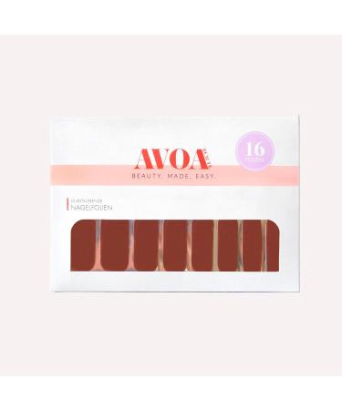 Avoa Beauty Nail Film - Don't Be Choco-Late | Long-Lasting Self-Adhesive Brown Monochrome Nail Wraps | 16 Thin Designs for Stunning Nails - Buy Online on GoSupps.com
