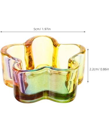 Ipetboom Glass Dappen Monomer Dish Flower Shaped Crystal Acrylic Nail Cup Acrylic Liquid Powder Dappen Bowl Dish Nail Manicure Tool Rainbow - Buy Online on GoSupps.com