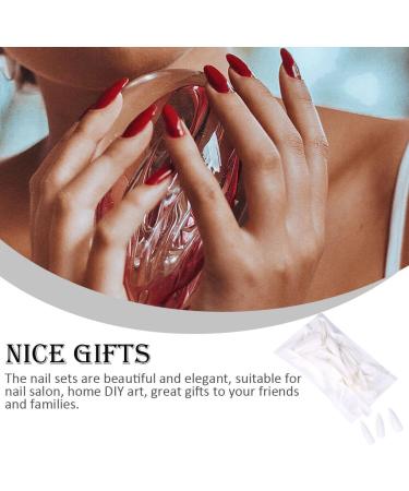 dijiusidy 1 Set Press on Nails Almond Fingernails Stick Solid Color Full Cover Art Decals Salon Supplies DIY Decorations No.1 white - Buy Online on GoSupps.com