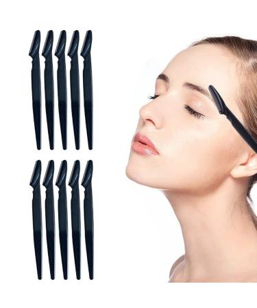 10pcs Eyebrow Razor Eyebrow Blades Face Hair Removal Scraper Shaver Makeup Beauty Tools Black