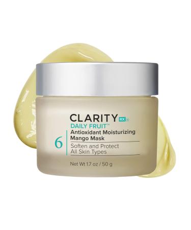 ClarityRx Daily Fruit Antioxidant Moisturizing Mango Face Mask  Natural Plant-Based Facial Treatment for Restoring Collagen & Brightening Dark Spots  Recommended for Dry & Aging Skin (1.7 oz)