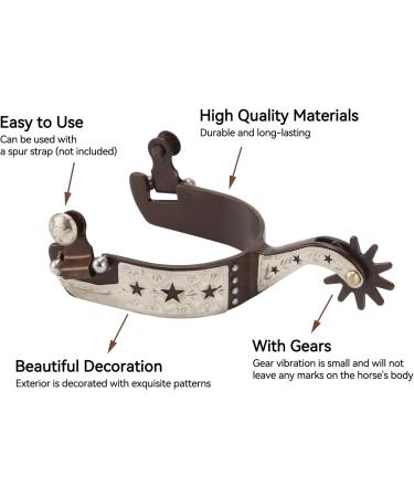 Frdhee West Cowboy Spores - Handcrafted Vintage Horse Gear (2 Pieces) - Rotatable Design for Riding Enthusiasts - Buy Online on GoSupps.com