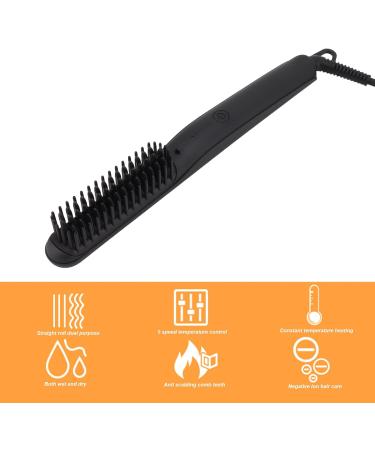Electric Hair Straightener Brush Negative Ion Hair Straightener Brush Heated Straightening Brush Portable Electric Straightening Heated Styling Comb Negative Ion Styling Comb US Plug 100 to 240V - Buy Online on GoSupps.com