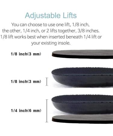 2 Left 1/8(3mm) Limb Leg Length Discrepancy Lifts with Shoe Fillers for Men and Women - Correct Uneven Hips (2 Lefts + 4 Fillers) - Buy Online on GoSupps.com