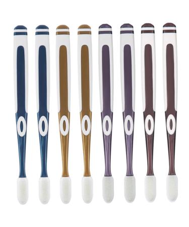 Iwowhero 8st nano toothbrush toothbrush for sensitive gums hand toothbrush soft mouth cleaning brush oral toothbrush travel toothbrush TPU family package man handle made of silicone