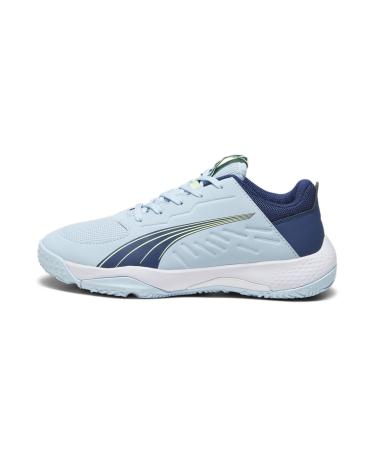 PUMA Unisex Kids Accelerate Jr Handball Shoe 38.5 EU Silver Sky Persian Blue White