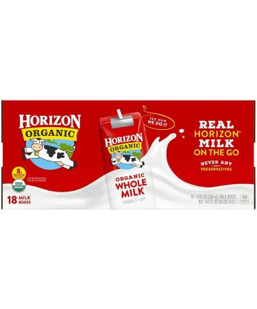 Horizon Organic Whole Milk, 18 Pk./8 Fl. Oz, 144 Fl Oz