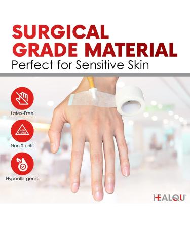 HEALQU Medical Tape Paper - 6 Rolls 2 x 10yd First Aid Tape for Surgical & Wound Care | Breathable Microporous White Tape - Buy Online on GoSupps.com