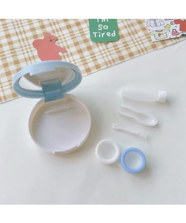 Dulspue Contact Lens Container Set - 2 Pcs with Mirror Tweezers Suction Cup & Solution Bottle for Home & Travel - Buy Online on GoSupps.com