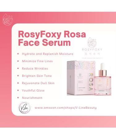 RosyFoxy Rosa Hyaluronic Acid Serum - Anti-Aging Collagen Serum for All Skin Types Hydrates & Repairs Fine Lines - 30 mL - Made in Korea - Buy Online on GoSupps.com