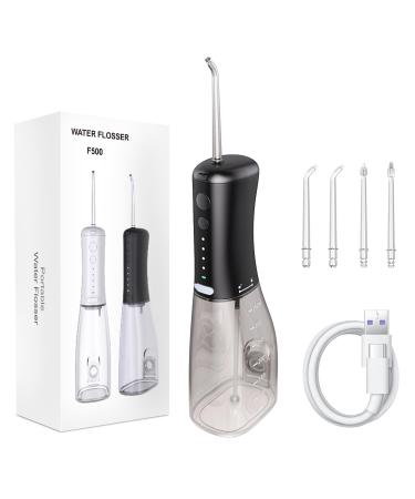 SARMOCARE Water Flosser Cordlss Water Flossers for Teeth 350ML 4 Modes 4 Tips IPX7 Waterproof Rechargeable Oral Irrigator for Home Travel Black