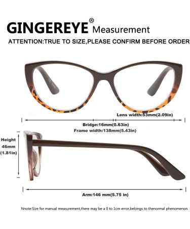 Cat Eye Reading Glasses for Women - 2-Pack Fashion Blue Light Readers +1.5 Anti-Glare Eyeglasses with Spring Hinge in Brown & Turquoise - Stylish & Comfortable - Buy Online on GoSupps.com