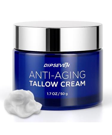 Beef Tallow Cream for Men: Mens Anti Aging Face Skin care Moisturizer - Reduce Wrinkles and fine lines for Men, Whipped Beef Tallow with Retinol & Hyaluronic Acid, 1.7 oz 1.7 Fl Oz (Pack of 1)