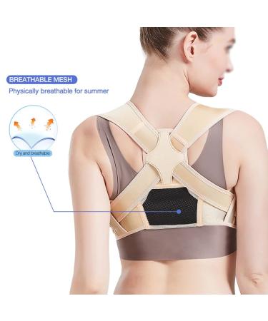 mdlian Posture Corrector | Adjustable Back Support Belt & Shoulder Brace for Adults | Invisible Hunchback Support (Beige S/M - Buy Online on GoSupps.com