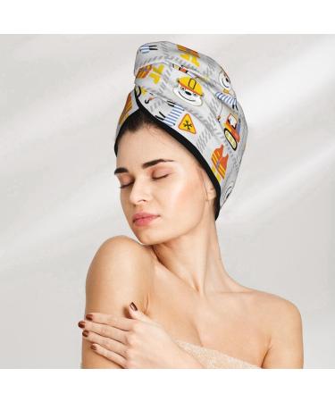 Quick-Dry Hair Towel Wrap with Button | Hair Drying Turban for Effortless Styling | Ideal for Construction Workers - Buy Online on GoSupps.com
