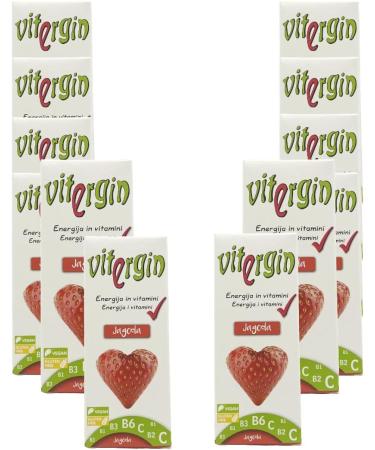 Vitergin Strawberry Vitamin Sweets - Delicious Fruit Enjoyment with 12 Packs (20 Sweets per Pack) - Sweet Sweets for a Healthy Boost! - Buy Online on GoSupps.com