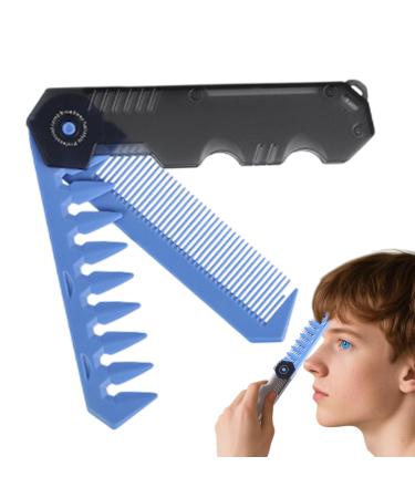 Foldable Folding 2 in 1 Pocket Beard Oilkop Barber Styling Tool Clipper for Hair Beards Mustaches Daily Care Blue