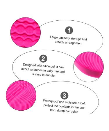 NOLITOY 2-in-1 Makeup Brush Holder & Scrubber - Silicone Cleaner Pad for Brushes - Portable Storage Rack - 11x10cm Rosy - International Shipping Available - Buy Online on GoSupps.com