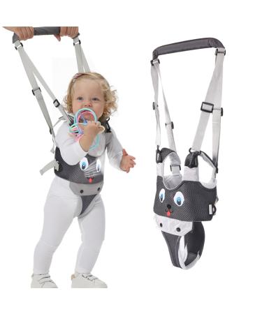 IULONEE Baby Walking Harness Breathable Mesh Handheld Toddler Helper Assistant Child Walker Help Standing Up and Walking Belt Learning Helper Infant Safety Harness for 7-24 Month Baby (Mesh Grey)