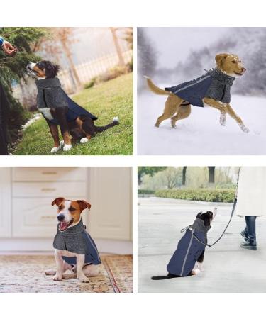 Slowton Navy Blue Winter Coat for Dogs | Warm Polar Fleece Jacket with Turtleneck & Waterproof Design | Adjustable & Windproof Vest for Small Pets - Buy Online on GoSupps.com