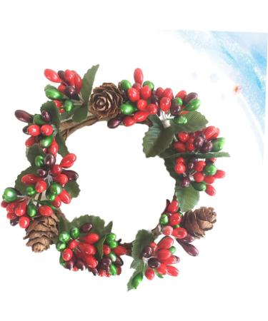 HOMSFOU 2pcs Wall Hanging Wreath Wedding Wreaths Artificial Xmas Wreath Twig Berry Wreath Pine Wreath Red Berry Garland Pine Garland Wreath for Front Door Pinecone Wreath Christmas Spring 7x7cm - Buy Online on GoSupps.com