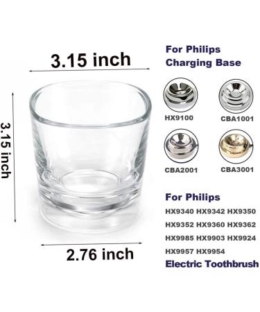 Replacement Charger Glass Cup for Philips Electric Toothbrush | Compatible with HX9100, HX9300, HX9500, HX9900 Series | Transparent Charging Base - Buy Online on GoSupps.com