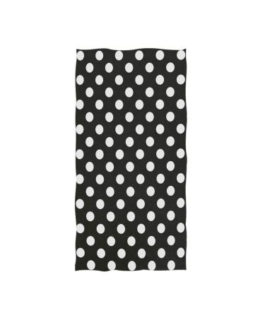 Naanle Cute Polka Dot Pattern Soft Absorbent Guest Hand Towels for Bathroom, Hotel, Gym and Spa (16 x 30 Inches,Black White) Polka Dots