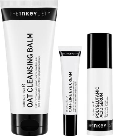 INKEY List Makeup Prep 101 Kit - Oat Cleansing Balm, Polyglutamic Acid Serum, Caffeine Eye Cream | Complete Makeup Prep Starter Kit | All Ages - Buy Online on GoSupps.com