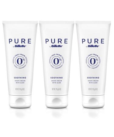 Gillette PURE Soothing Shaving Cream with Aloe, Pack of 3, 6oz each Shave Cream (Pack of 3)