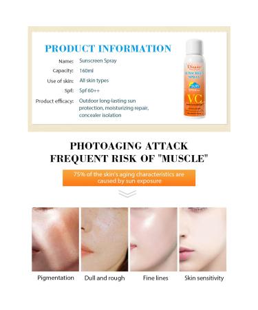 DISAAR BEAUTY Vitamin C Sunscreen Spray SPF60++ 160ml - Moisturizing Sun Protection with 24H Hydration - Anti UVA/UVB - Buy Online on GoSupps.com