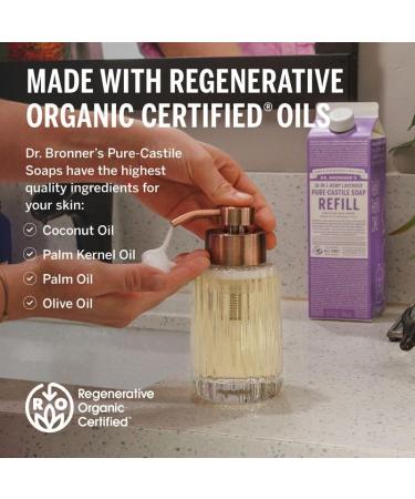 Dr. Bronner's 32oz Pure-Castile Liquid Soap - Lavender | Eco-Friendly 18-in-1 Uses Regenerative Organic Oils Less Plastic Refill - Buy Online on GoSupps.com