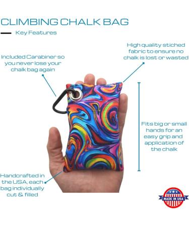Rock Climbing Chalk Bag with Stylish Design & Carabiner | Keep Grip Dry | Perfect for Rock Climbing & Gym - Buy Online on GoSupps.com