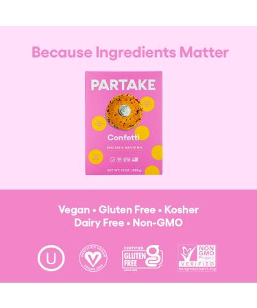 Partake Foods Confetti Pancake & Waffle Mix | Vegan, Gluten-Free, & Allergy-Friendly | Non-GMO, Kosher | Dairy, Nut, Egg, Wheat, Soy Free | 3 Pack - Buy Online on GoSupps.com