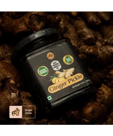 Ella Spices Low Sodium Ginger and Garlic Pickle 500g | Homemade Pickle with Cryogenic Spices | Cold Pressed Sesame Oil | 50% Less Sodium | Indian Aachar - Lasun Ka Aachar & Adrak Ka Aachar - Buy Online on GoSupps.com