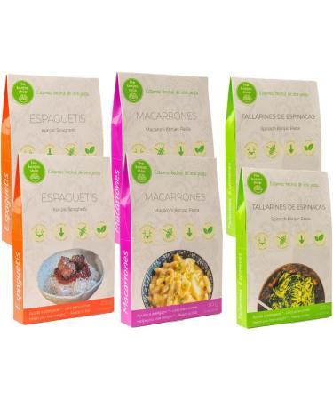 The Konjac Shop Pasta Mix Package 6x270g Spaghetti Macaroni & Spinach Noodles Gluten Free Vegan Keto Shirataki Pasta