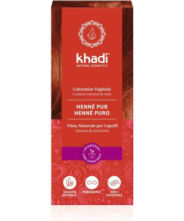 Khadi Pure Henna Hair Colour - Exciting Orange Red to Intense Flame Red Natural Hair Dye 100g (Vegan & Natural) - Buy Online on GoSupps.com