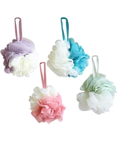 FRCOLOR 2pcs Exfoliating Mesh Bath Sponge Balls - Soft Loofah Pouf for Shower & Bath | Two-Color H301 | Ideal for Deep Cleansing & Skin Care - Buy Online on GoSupps.com